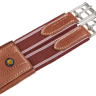 Sottopancia da salto in cuoio Equestro con elastici Cognac Marrone