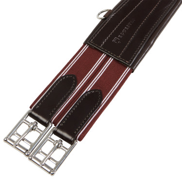 Sottopancia da salto in cuoio Equestro con elastici Marrone scuro