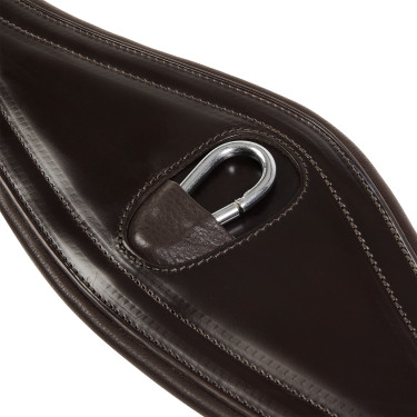 Sottopancia da salto in cuoio Equestro con elastici Marrone scuro