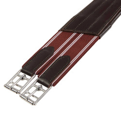 Sottopancia da salto Equestro in pelle con proteggi-fibbia Marrone scuro Sottopancia da salto Equestro in pelle con proteggi-fibbia Marrone scuro
