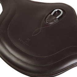 Sottopancia da salto Equestro in pelle con proteggi-fibbia Marrone scuro Sottopancia da salto Equestro in pelle con proteggi-fibbia Marrone scuro