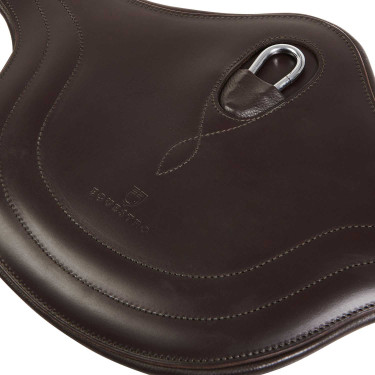 Sottopancia da salto Equestro in pelle con proteggi-fibbia Marrone scuro Sottopancia da salto Equestro in pelle con proteggi-fibbia Marrone scuro