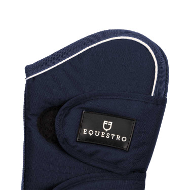 Set di stinchiere da trasporto e proteggi-coda Equestro con patch in gomma Marina Blu marino