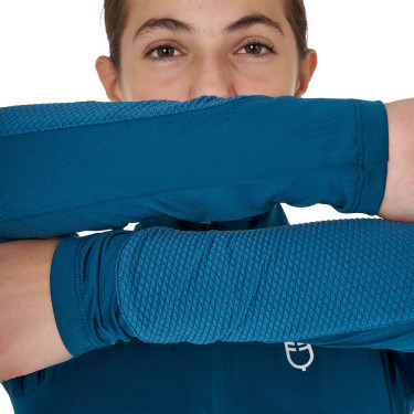 Sottostrato unisex per bambini Equestro in tessuto tecnico Corallo blu / bianco Sottostrato unisex per bambini Equestro in tessuto tecnico Corallo blu / bianco