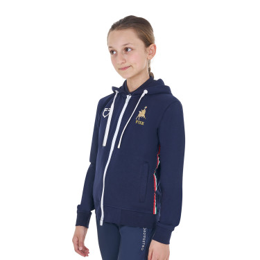 Felpa con cappuccio unisex da bambino in pile Equestro x FISE Blazer marine Blu marino