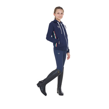Felpa con cappuccio unisex da bambino in pile Equestro x FISE Blazer marine Blu marino