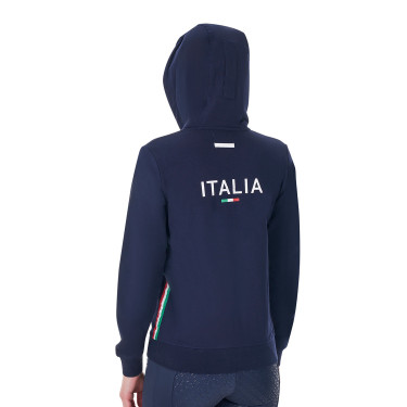 Felpa con cappuccio da donna Equestro x FISE Blazer marine Blu marino