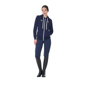 Felpa con cappuccio da donna Equestro x FISE Blazer marine Blu marino