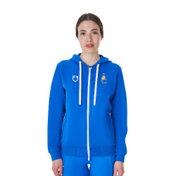 Felpa con cappuccio da donna Equestro x FISE Blu di Savoia