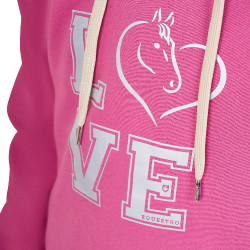 Felpa con cappuccio da ragazza Equestro Winter Love Rosa castello