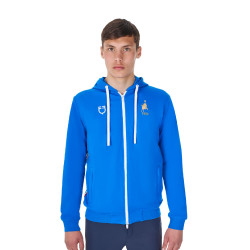 Felpa con cappuccio da uomo Equestro x FISE Blu di Savoia