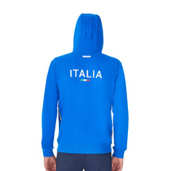 Felpa con cappuccio da uomo Equestro x FISE Blu di Savoia