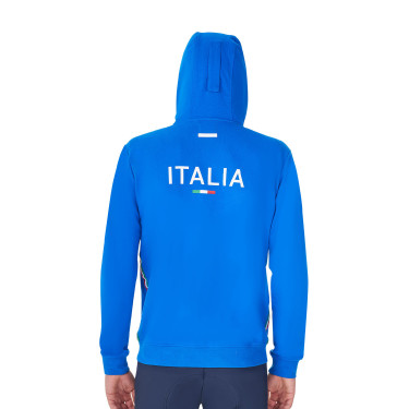 Felpa con cappuccio da uomo Equestro x FISE Blu di Savoia