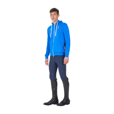 Felpa con cappuccio da uomo Equestro x FISE Blu di Savoia