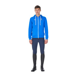 Felpa con cappuccio da uomo Equestro x FISE Blu di Savoia