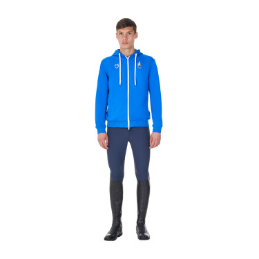 Felpa con cappuccio da uomo Equestro x FISE Blu di Savoia