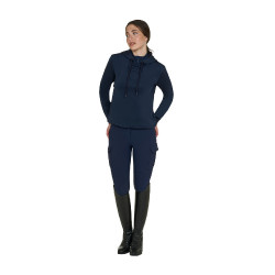 Felpa da donna Equestro con inserti Blazer marine Blu marino Felpa da donna Equestro con inserti Blazer marine Blu marino