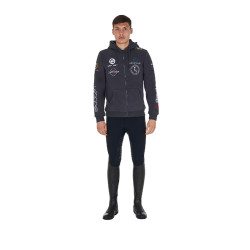 Felpa da uomo Equestro con cappuccio multi-logo Asfalto Grigio
