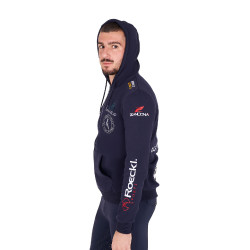 Felpa da uomo Equestro con cappuccio multi-logo Blazer marine Blu marino