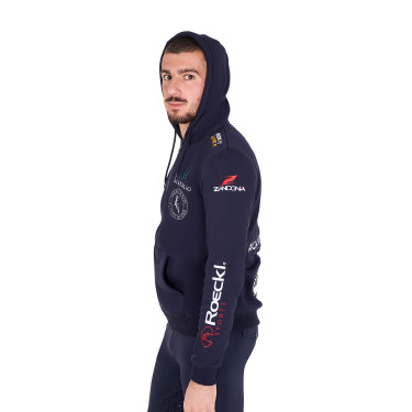 Felpa da uomo Equestro con cappuccio multi-logo Blazer marine Blu marino