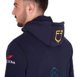 Felpa da uomo Equestro con cappuccio multi-logo Blazer marine Blu marino