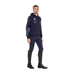 Felpa da uomo Equestro con cappuccio multi-logo Blazer marine Blu marino