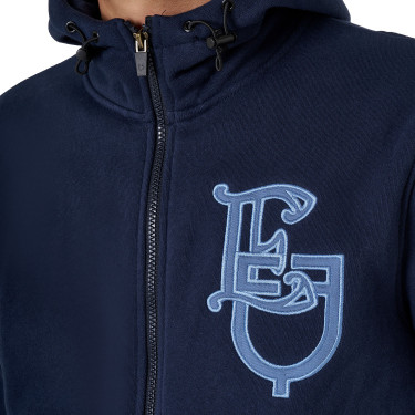 Felpa da uomo Equestro EQ con zip frontale Blazer marine Blu marino