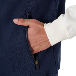 Felpa da uomo Equestro Institutional bicolore con zip frontale Blazer marin / bianco antico Blu marino