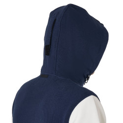 Felpa da uomo Equestro Institutional bicolore con zip frontale Blazer marin / bianco antico Blu marino