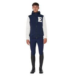 Felpa da uomo Equestro Institutional bicolore con zip frontale Blazer marin / bianco antico Blu marino