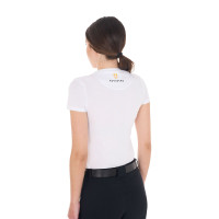 T-shirt donna Equestro basic con logo tono su tono a maniche corte Bianco T-shirt donna Equestro basic con logo tono su tono a maniche corte Bianco