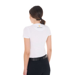 T-shirt donna Equestro basic con logo tono su tono a maniche corte Bianco