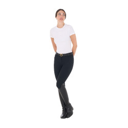T-shirt donna Equestro basic con logo tono su tono a maniche corte Bianco