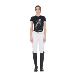 T-shirt donna Equestro taglio slim stampato Moonlight maniche corte Nero T-shirt donna Equestro taglio slim stampato Moonlight maniche corte Nero