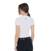 T-shirt donna Equestro taglio slim stampato Moonlight maniche corte Bianco