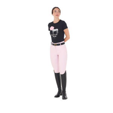 T-shirt da donna Equestro Head In The Clouds in cotone a maniche corte Nero T-shirt da donna Equestro Head In The Clouds in cotone a maniche corte Nero