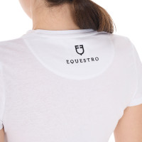 T-shirt da donna Equestro Head In The Clouds in cotone a maniche corte Bianco