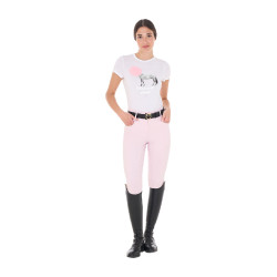 T-shirt da donna Equestro Head In The Clouds in cotone a maniche corte Bianco
