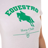 T-shirt donna Equestro Jumping Horse Club in cotone a maniche corte Bianco