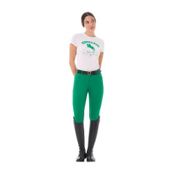 T-shirt donna Equestro Jumping Horse Club in cotone a maniche corte Bianco