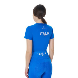 T-shirt da donna Equestro x FISE vestibilità slim maniche corte Blu di Savoia