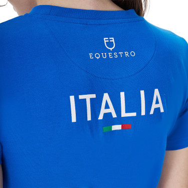 T-shirt da donna Equestro x FISE vestibilità slim maniche corte Blu di Savoia