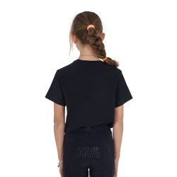 T-shirt da ragazza Equestro Head In The Clouds in cotone a maniche corte Nero T-shirt da ragazza Equestro Head In The Clouds in cotone a maniche corte Nero