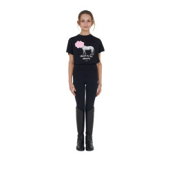 T-shirt da ragazza Equestro Head In The Clouds in cotone a maniche corte Nero T-shirt da ragazza Equestro Head In The Clouds in cotone a maniche corte Nero