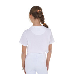 T-shirt da bambina Equestro Horse Club in cotone a maniche corte Bianco