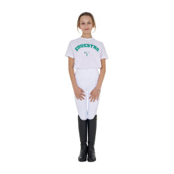 T-shirt da bambina Equestro Horse Club in cotone a maniche corte Bianco