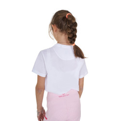 T-shirt da bambina Equestro Ready To The Party in cotone con strass a maniche corte Bianco