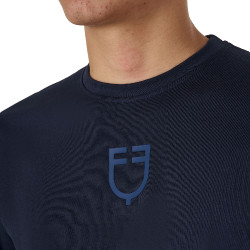 T-shirt uomo Equestro basic con logo tono su tono a maniche corte Marina Blu marino