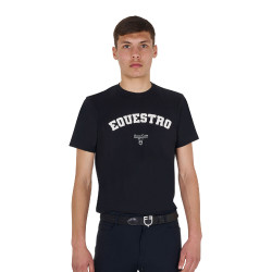 T-shirt uomo Equestro Horse Club in cotone a maniche corte Nero