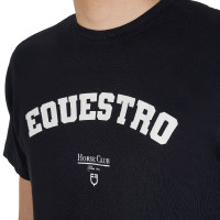 T-shirt uomo Equestro Horse Club in cotone a maniche corte Nero